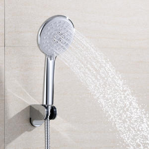 Juego de grifería de ducha de pared con triple control y rociador de mano, cabezal de ducha tipo lluvia, y válvula de cerámica - Product Image 4