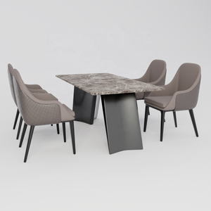 Hiện đại chất lượng cao nhà hàng thiêu kết đá bàn ăn đá cẩm thạch bàn ăn khách sạn cafe bàn ghế - Product Image 3