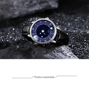 Reloj de Hombre de Lujo OEM de Acero Inoxidable, Movimiento Miyota, Cristal de Zafiro, Resistente al Agua 3ATM, Correa de Cuero Vacuno - Product Image 4