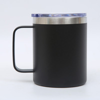 Mug à café isotherme personnalisé avec logo, 12 oz, en acier inoxydable, gobelet à double paroi sous vide, tasse à jus ou à lait avec poignée