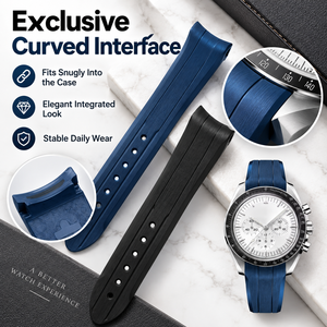 Correa de Silicona de 20 mm para Reloj <span class=keywords><strong>Omega</strong></span> Speedmaster y <span class=keywords><strong>Omega</strong></span> <span class=keywords><strong>Swatch</strong></span> para Hombre, con Correas de Muñeca de Goma Suave de Lujo, Resistentes al Agua - Product Image 2