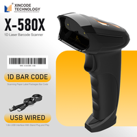 Escáner de Código de Barras con Cable Xincode, Lector de Códigos de Barras Láser 1D, Interfaz USB, Pistola de Escaneo para Gestión de Inventario de Almacén X-580X