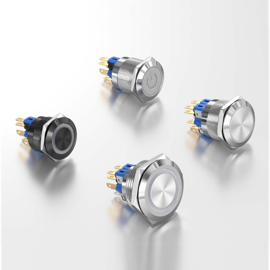 12 мм 16 мм 19 мм 22 мм 25 мм 30 мм металлический антивандальный мгновенный Сброс кнопочный переключатель фиксация 12 В