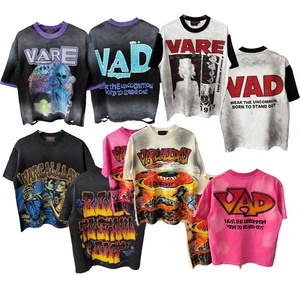 เสื้อยืดลายการ์ตูนวินเทจประดับเพชร ลุคซัมเมอร์ ผ้าฝ้ายระบายอากาศ ทรงหลวม คอกลม แขนสั้น สำหรับผู้ชาย - Product Image 2