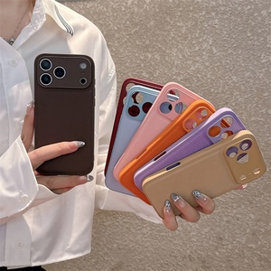 Funda de Lujo con Textura de Cuero Litchi Retro para iPhone 17 Air 16 15 14 Plus 13 12 Mini 11 Pro Max 16E, Carcasa Mate Sólida Antigolpes - Product Image 2