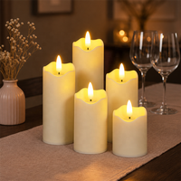 Bougies de pilier de LED sans flamme scintillantes réalistes avec tête oscillante à piles pour décorations d'Halloween intérieures et extérieures