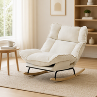 Fauteuil à bascule moderne et populaire, en tissu rembourré, extra-large, avec dossier haut réglable, multifonction, en promotion