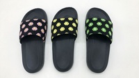Sandales d'été pour femmes, pantoufles glissantes, toutes saisons, imprimé marguerites