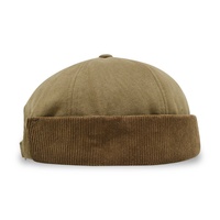 OEM Venta al por mayor Otoño Invierno Moda Retro Pana Cálido Top redondo al aire libre sin ala Gorros sin ala Sombreros para hombres