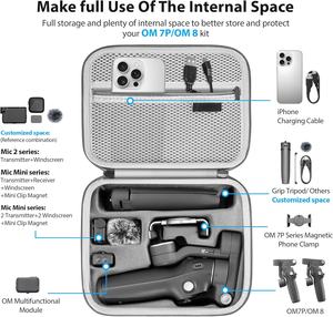 Stabilisateur de cardan STARTRC Portable OM <span class=keywords><strong>8</strong></span> OM 7P OM 7 <span class=keywords><strong>Coque</strong></span> rigide résistante à la pression, résistante à l'usure, résistante aux éclaboussures, antichoc - Product Image 2