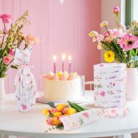 50 feuilles de papier de soie floral recyclable 14x20 pouces, motif fleurs sauvages printanières, pour emballage cadeau, sacs cadeaux, emballage de bouquets et loisirs créatifs