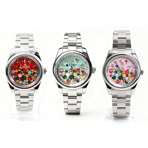 Đồng hồ nam độ chế, máy Nhật NH35, logo cầu vồng xanh tùy chỉnh OEM - Product Image 3