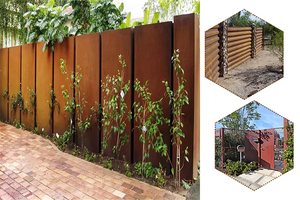 Paravents en acier Corten antique - Résistants aux intempéries, imperméables, utilisation intérieure/extérieure, taille personnalisable pour la décoration de la maison et du jardin - Product Image 6