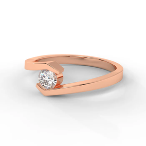 Anillo de Promesa Curvo Abierto Silver Embrace con Diamantes Flotantes y Baño de Oro Blanco y Rosa de 18K, Hecho a Mano para el Amor Moderno - Product Image 5