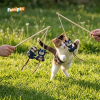 Famipet Fabricant Vente en gros personnalisée Nouveau jouet interactif pour chat en denim à motif animal amusant avec herbe à chat