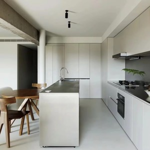 Ensemble d'armoires de <span class=keywords><strong>cuisine</strong></span> modernes en aluminium sur mesure, <span class=keywords><strong>prix</strong></span> usine, avec robinet, pour appartement, en acier inoxydable - Product Image 1