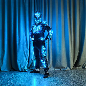 Ropa luminosa LED; Conjunto de armadura de guerrero con máscara de hierro ligero de siete colores; Traje de rendimiento de robot de armadura de Halloween. - Product Image 5
