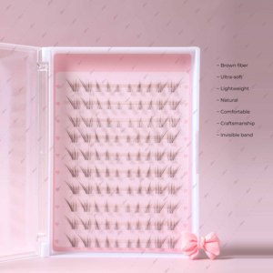 Kit de cils en grappe DIY en gros, extensions de cils réutilisables effet œil de chat et foxy, avec colle et fixateur, marque privée - Product Image 3