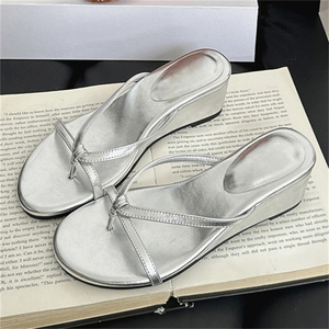 Sandalias de Tacón Alto Amarillas para Mujer, Chanclas de Verano Cómodas y Acolchadas, Antideslizantes, que Aumentan la Altura, para Vacaciones en la Playa - Product Image 2