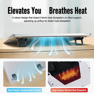 HK-HHT Invisible Laptop Stand Foot Pads Raised <strong>Bracket</strong> Mini Portable Foldable Cooling Keyboard Support - Product Image 4