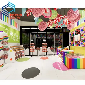 Теплый стиль магазин сладостей дизайн интерьера сладкий магазин сладостей витрины на заказ витрина для магазина сладостей