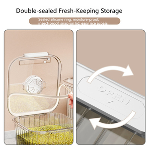 Scale Rice Bucket <strong>Triple</strong> Layer Seal Eco Friendly Durable Freshness Preservation Design Transparent PET Material Large <strong>Storage</strong> - Product Image 4