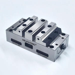 <span class=keywords><strong>Etau</strong></span> à double station robuste KH100-200D, étau à centrage automatique à 2 stations de précision pour fraisage CNC - Product Image 3