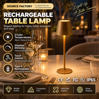 Lampe de table LED à trois couleurs réglables, en ABS doré, best-seller, pour balcon, patio, jardin, cour, décoration