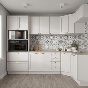 Thiết kế Hiện Đại Mỹ Shaker phong cách tủ bếp trắng đồ nội thất nhà bếp bằng thép không gỉ Null 1 Set Wall Mount tủ - Product Image 5