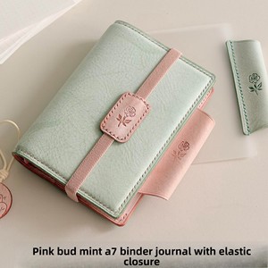 Nouvelle mode : Portefeuille-classeur budgétaire à feuilles mobiles A7 A6 A5 avec sangle, personnalisable avec logo et combinaison de couleurs Menthe Bud - Product Image 2