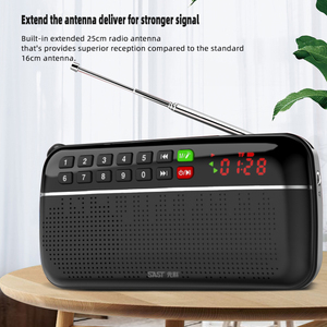 <span class=keywords><strong>SAST</strong></span> Mini Di Động Retro Đài Phát Thanh Loa Đèn Pin FM Đài Phát Thanh Kỹ Thuật Số Loa Tích Hợp Đồng Hồ Hiển Thị Máy Nghe Nhạc <span class=keywords><strong>MP3</strong></span> Sạc Pin - Product Image 2