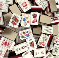 Coffret de tuiles de mahjong en acrylique de luxe moderne, motif Casse-Noisette Doré, pour Noël, les fêtes à la maison et les réunions de famille
