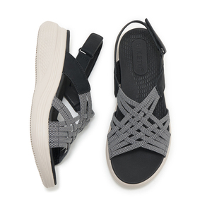 Nouveau Design de luxe élégant sandales plates pour femmes 35-42 Eva talons hauts 5cm dame été chaussures compensées bout ouvert <span class=keywords><strong>France</strong></span> vacances 2025 - Product Image 5