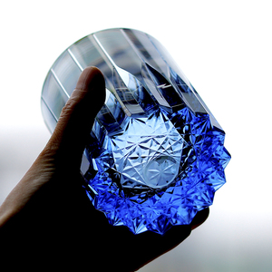 Vaso de estilo japonés Edo Kiriko, patrón de flores K9 cortado en cristal de rubí, copa de 200ml, copa de whisky de vino de 4 colores - Product Image 4