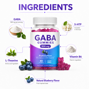 Vente Flash : Gommes Énergétiques Nootropiques GABA 100% Sans Sucre, Ashwagandha, Vitamine B6, Bio, Véganes, Sans Gluten, Pour Adultes et Nouveaux-nés - Product Image 5