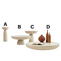 Table basse fabriquée par le fabricant pour salons, maisons d'hôtes ; Table compacte avec plateau en pierre artificielle et structure métallique, style luxe léger