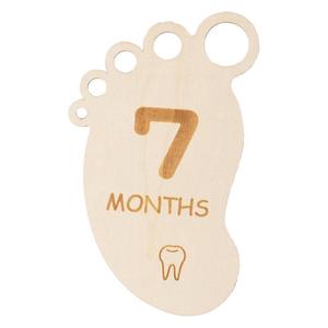 KingWIN <b>Baby</b> <b>Milestone</b> <b>Cards</b> Wooden Footprint Markers 12 Months Set With Storage Bag For Newborn Photo Props - Product Image 4
