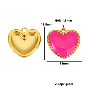 Stainless Steel Heart Pendant 18x17.5mm Plated DIY Jewelry Findings For Necklace <b>Bracelet</b> Accessories Wholesale - Product Image 2