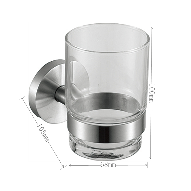 Gray Satin Bathroom Cup Holder Luxury SUS304 Polished Nickel Toothbrush Holder
