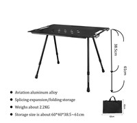 Mesa Plegable Táctica Portátil de Alta Calidad, Ligera, de Aleación de Aluminio Aeronáutico, para Campamento al Aire Libre, con Funciones Extensibles