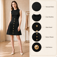 Nouvelle Robe Tricotée Élégante et Luxueuse pour Femme, Style Français Minimaliste, Sans Manches, Coupe Trapèze, Patchwork, Été 2026