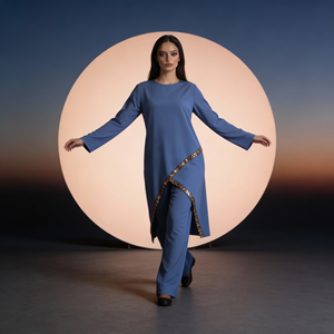 High Quality Custom Patchwork Polyester Elegant Luxury Abaya for Muslim Women <b>Evening</b> Dress - Product Image 3