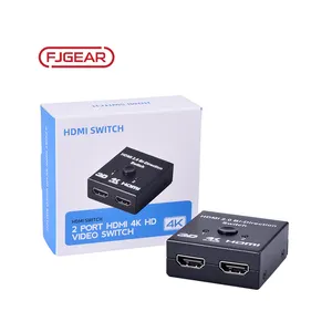 FJGEAR Venta caliente HDMI selector HDMI conmutador bidireccional 2 en 1 salida HDMI interruptor 2 Entrada 1 salida con alta calidad