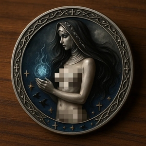 Moneda Chapada Personalizada con Diseño Libre para Regalo de Halloween, Bruja Sexy - Product Image 2