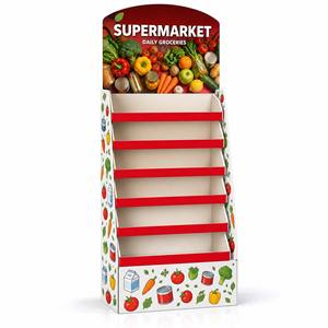 Support d'affichage en carton personnalisé pour produits frais, étagère à fruits et légumes autoportante à six niveaux pour supermarché - Product Image 2