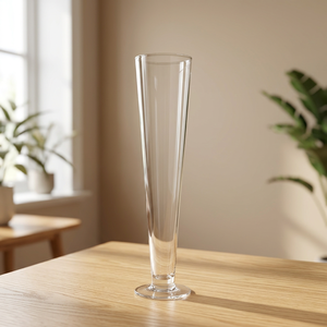 Modern Minimalist Cone-shaped Transparent <b>Glass</b> Tabletop <b>Vase</b> for Anniversary Centerpiece Decorations - Product Image 2