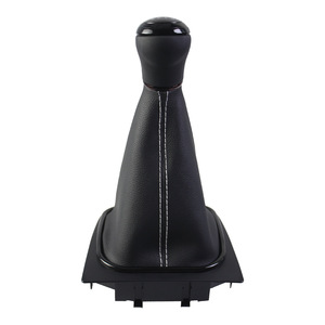 Volkswagen Car Gear <b>Knob</b> Black Leather 5 6 Speed <b>Shift</b> <b>Knob</b> Ergonomic Design For Golf Jetta MK5 MK6 - Product Image 2