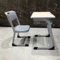 Ensemble de tables et chaises de bureau d'étude réglables pour lycéens modernes pour étudiants d'âge préscolaire