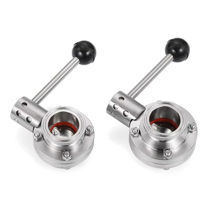 Dairy Food-grade Sanitary Quick Butterfly Valve SS 304 316 Stainless Steel Three-leaf Clamp Manual butterfly Valve - Product Image 1