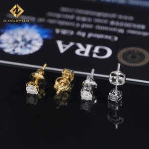 USA Warehouse Classic Hip Hop Jewelry <b>Stud</b> Moissanite <b>Earrings</b> Diamond 925 <b>Sterling</b> <b>Silver</b> GRA Certificated <b>Earrings</b> - Product Image 3